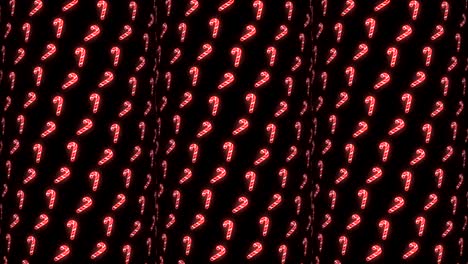 Neon-Christmas-Pattern-Background-of-Candy-Cane-in-Red-White-and-Black-Looping-animation