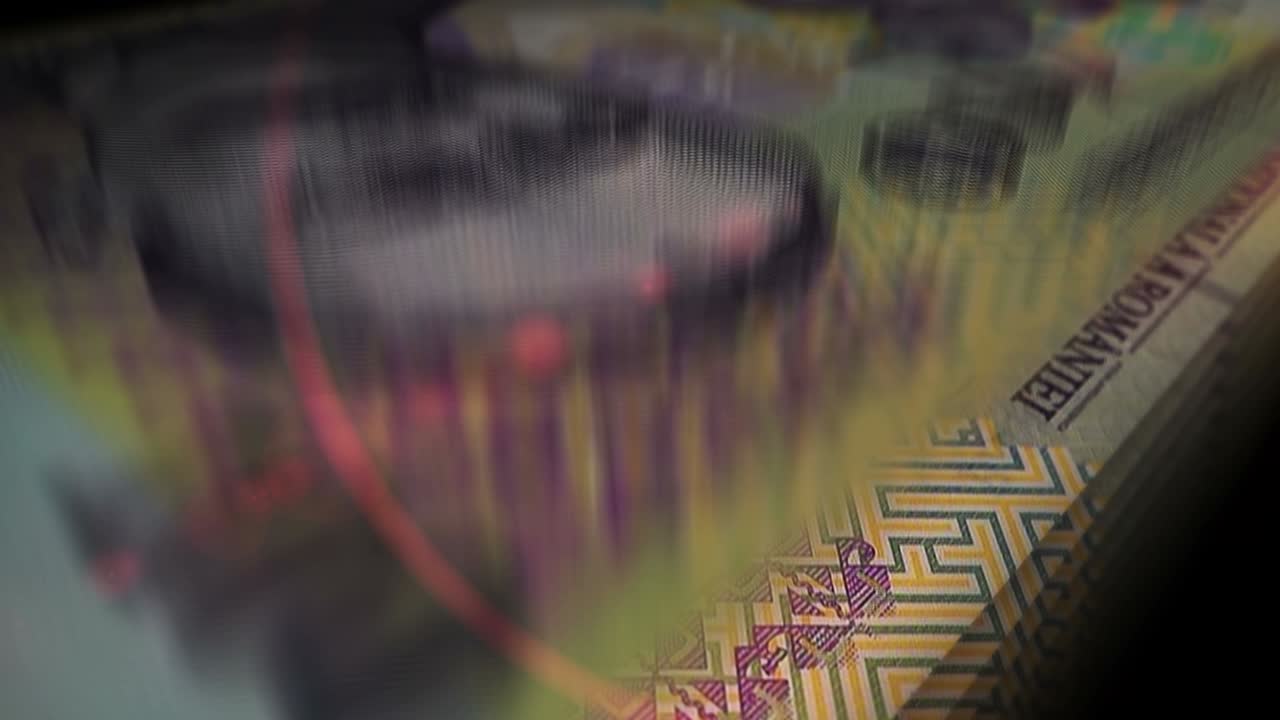 dinero de leu rumano contando bucle sin costuras