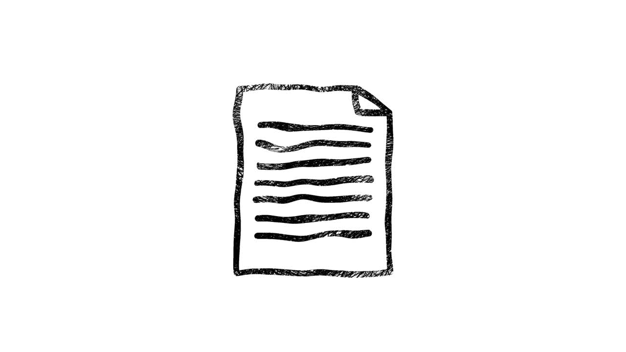 Document icon in hand draw style. Motion graphics