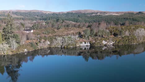 Beautiful-Aerial-View-of-Picturesque-Landscape-in-Loch-Ness,-Scotland