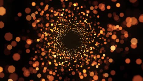 4k shimmering glittering particles with bokeh. abstract art motion background shining gold particles. dotted neon particle. 3d animation