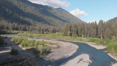 Forward-drone-shot-of-Washington-rainforest-Hoh