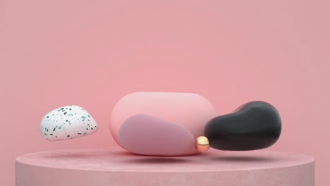escena rosa forma abstracta movimiento de renderización en 3d