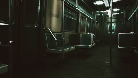 empty subway wagon using new york city public transportation system