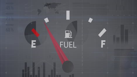 animación del procesamiento de datos sobre el panel del coche