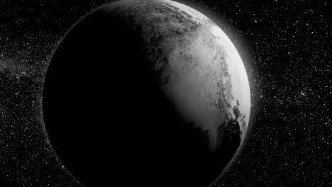 planet pluto. beautiful 3d animation of the pluto planet rotates with alpha channel. planet pluto animation