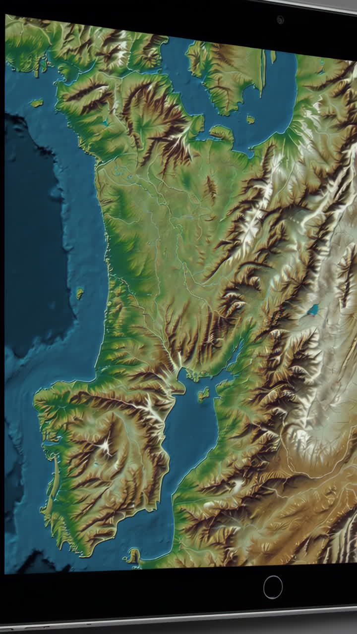 Topographic Map of a Coastal Region