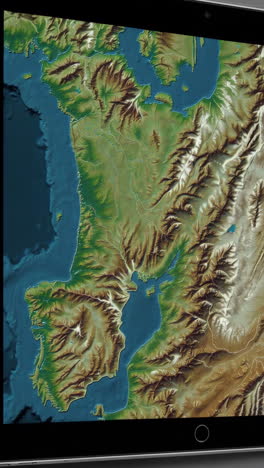 topographic map of a coastal region