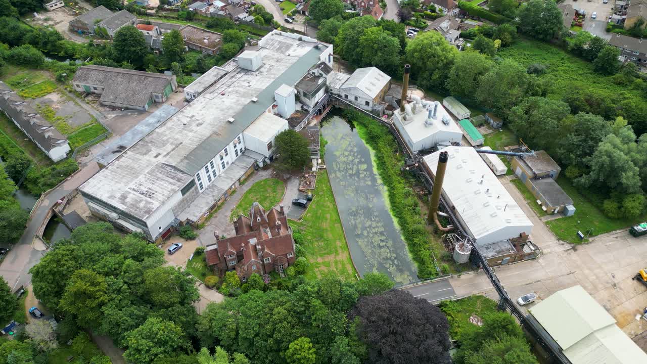 Outstanding drone video of the shut down Chartham papermill. High altitude footage showing the full scale of the buildings