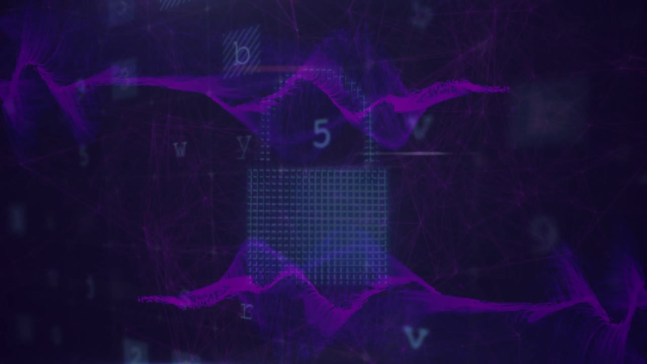 animación de la seguridad de alerta de ataques cibernéticos, nube digital y procesamiento de datos