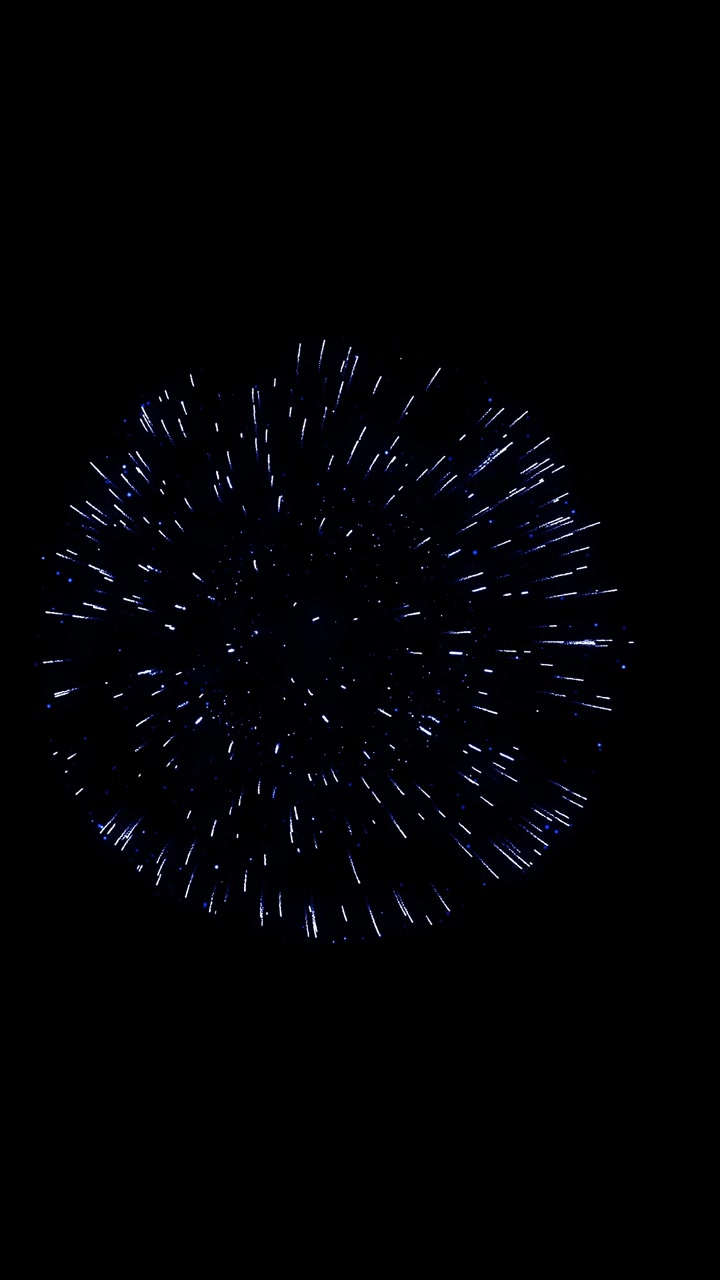 A blue fireworks explosion creating a spherical shape, perfect for New Year's Eve or celebration-themed vertical videos