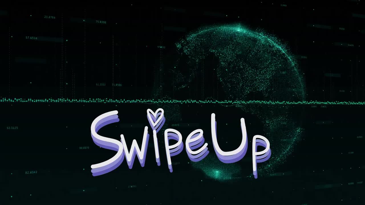 animación de texto deslizado hacia arriba y procesamiento de datos sobre fondo negro