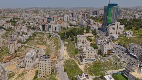 urban landscape of ramallah, palestinian city in the central west bank of israel