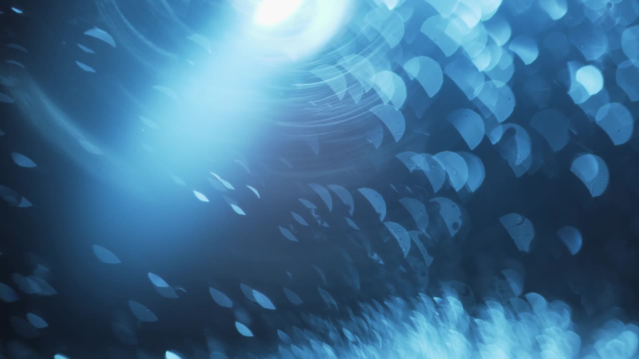 파란색 추상적인 광학적 흐릿한 배경, 움직이는 광학적 플래시.
