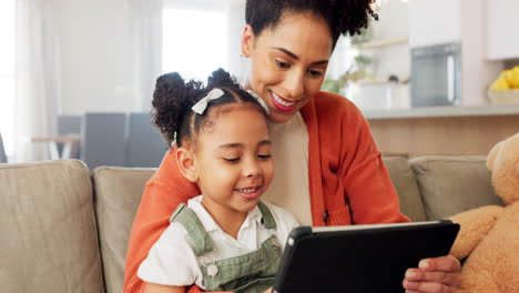 Tablet,-learning-and-black-family-on-education-app