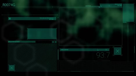 animación de las pantallas de la interfaz digital de la computadora escaneado