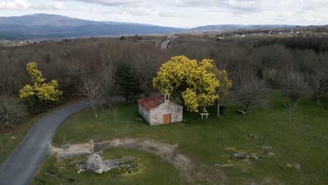 Aerial-orbit-parallax-establishes-Chapel-of-San-Vitoiro