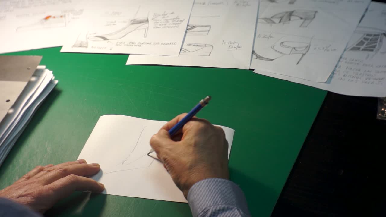 디자인을 만드는 신발 디자이너