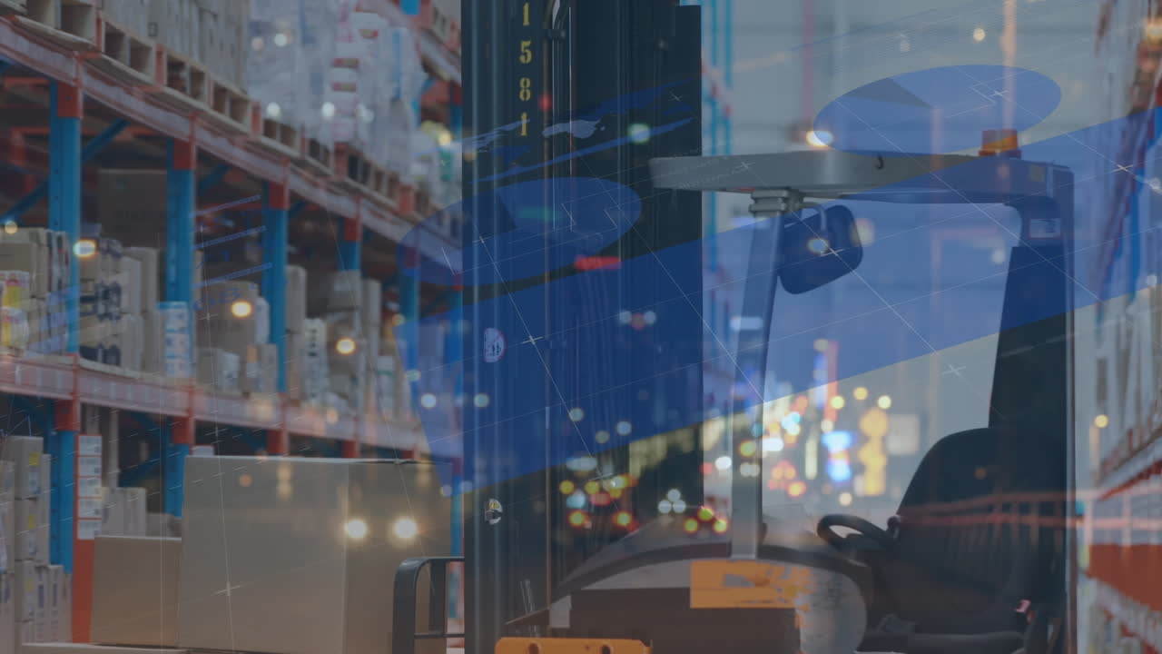 창고를 통해 재무 데이터 처리의 애니메이션