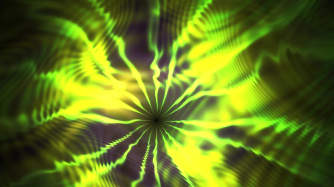 Flusso di Energia Astratto Vibrante Verde e Giallo