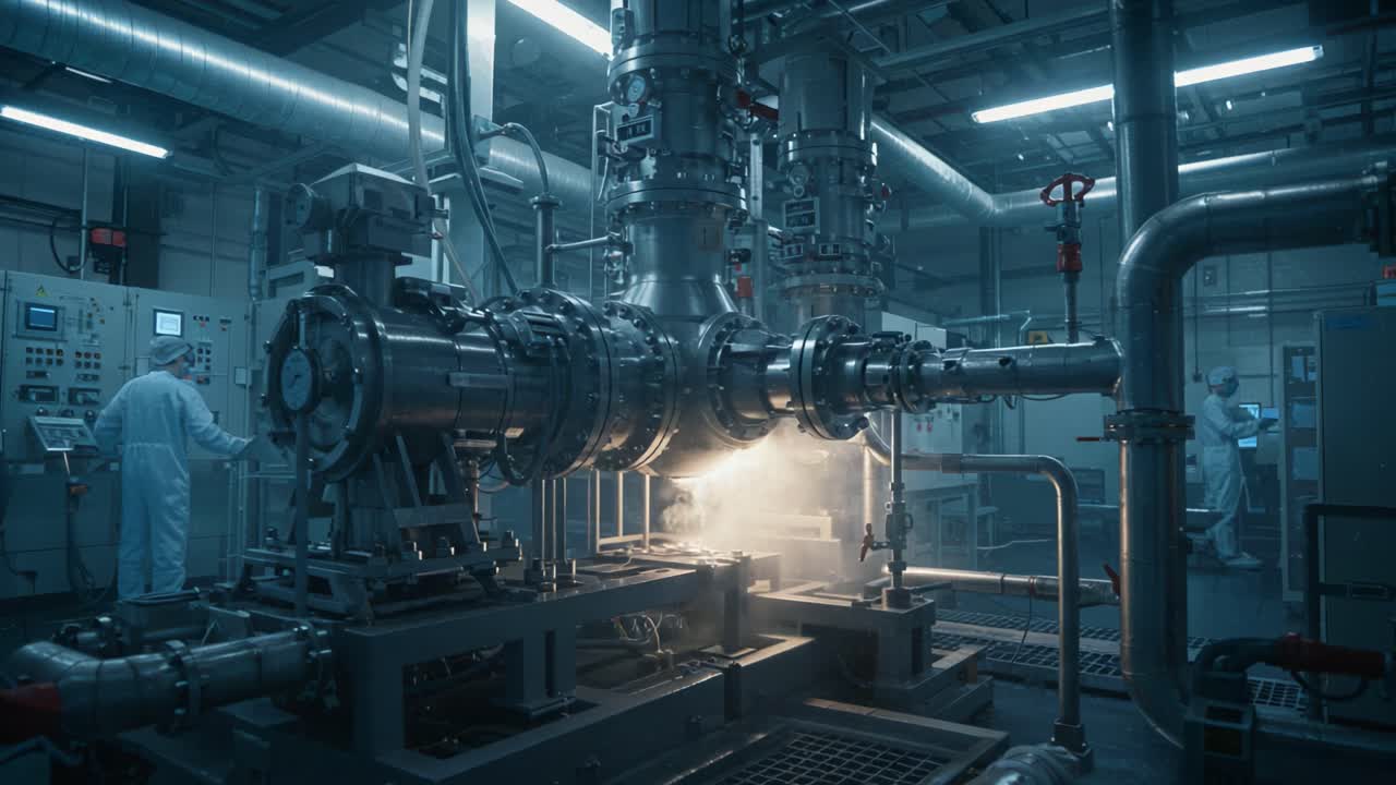 A high-tech industrial facility showcasing advanced machinery and ...