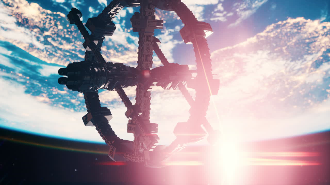 nave madre alienígena cerca de la tierra elementos proporcionados por la nasa