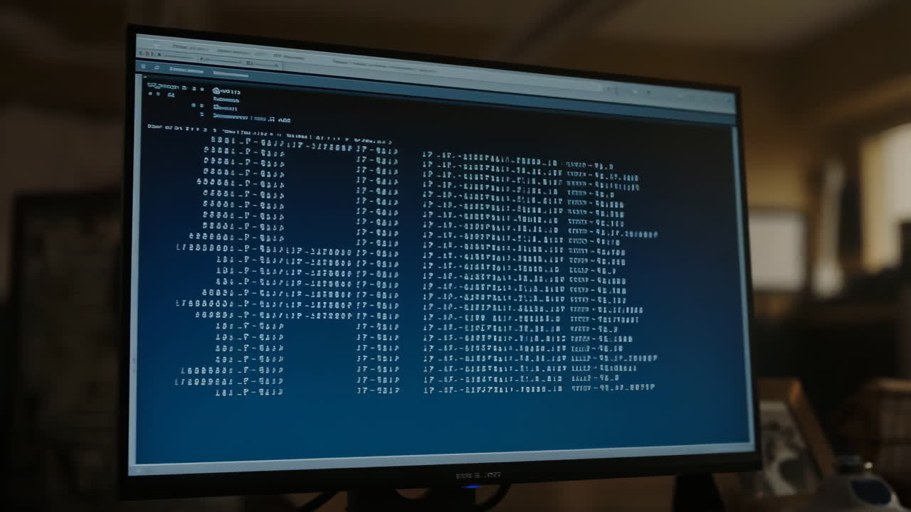 Computer Monitor Displaying Code in an Office Setting