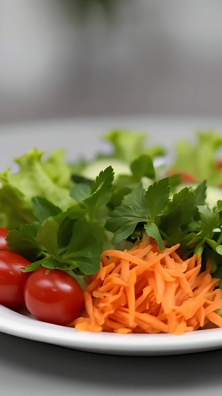 Insalata Fresca e Salutare su Sfondo Sfocato 4K