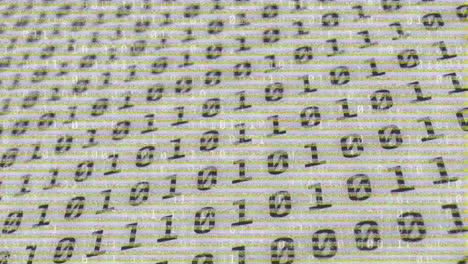 animación digital de codificación binaria procesamiento de datos digitales contra un fondo de efectos estáticos