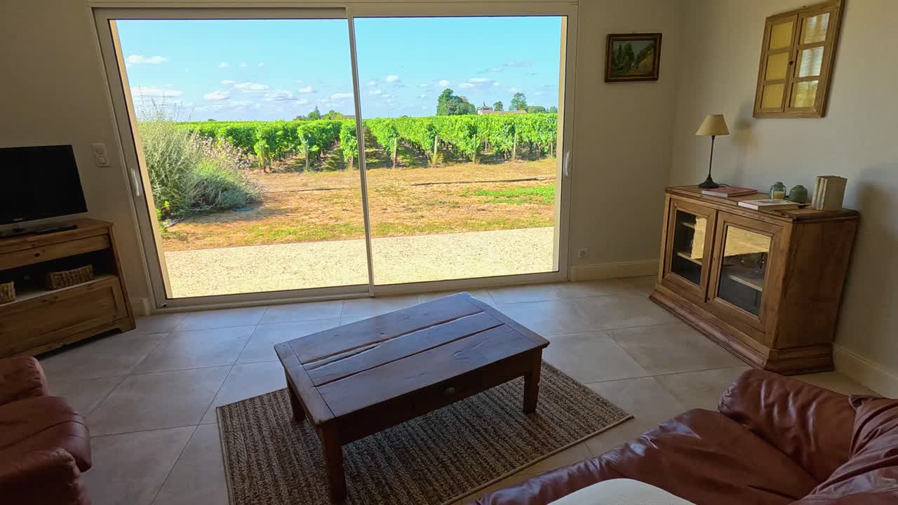 cena serena da vinha de um interior aconchegante