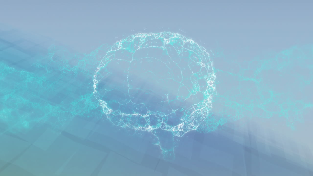 움직이는 점 위에 뇌의 애니메이션