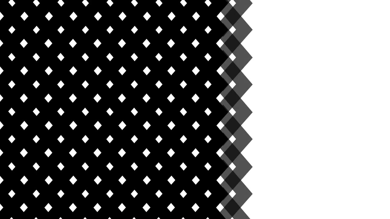 Animated Black and White Geometric Diamond Pattern Transition