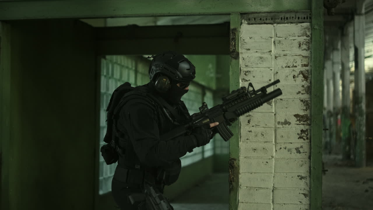 Military Training Exercise in an Abandoned Factory