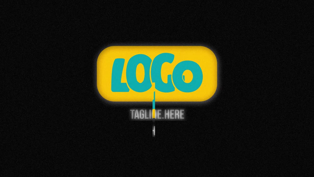 Animeret logoafsløring med slogan på sort baggrund