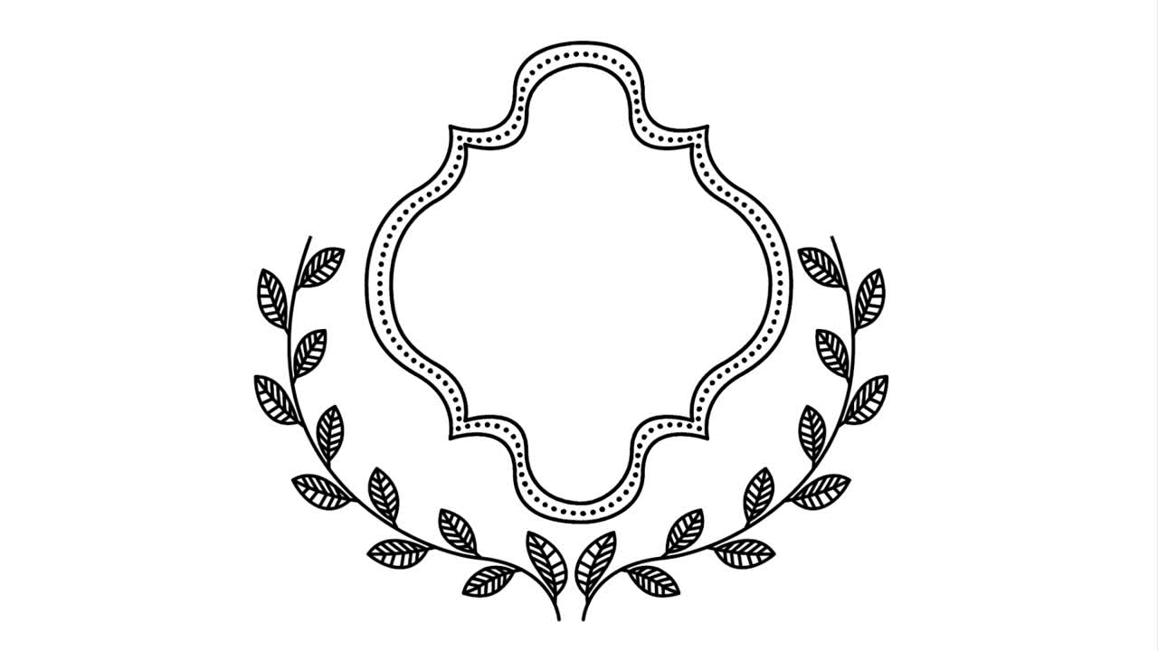 꽃줄이 있는 우아한 프레임 비디오 애니메이션