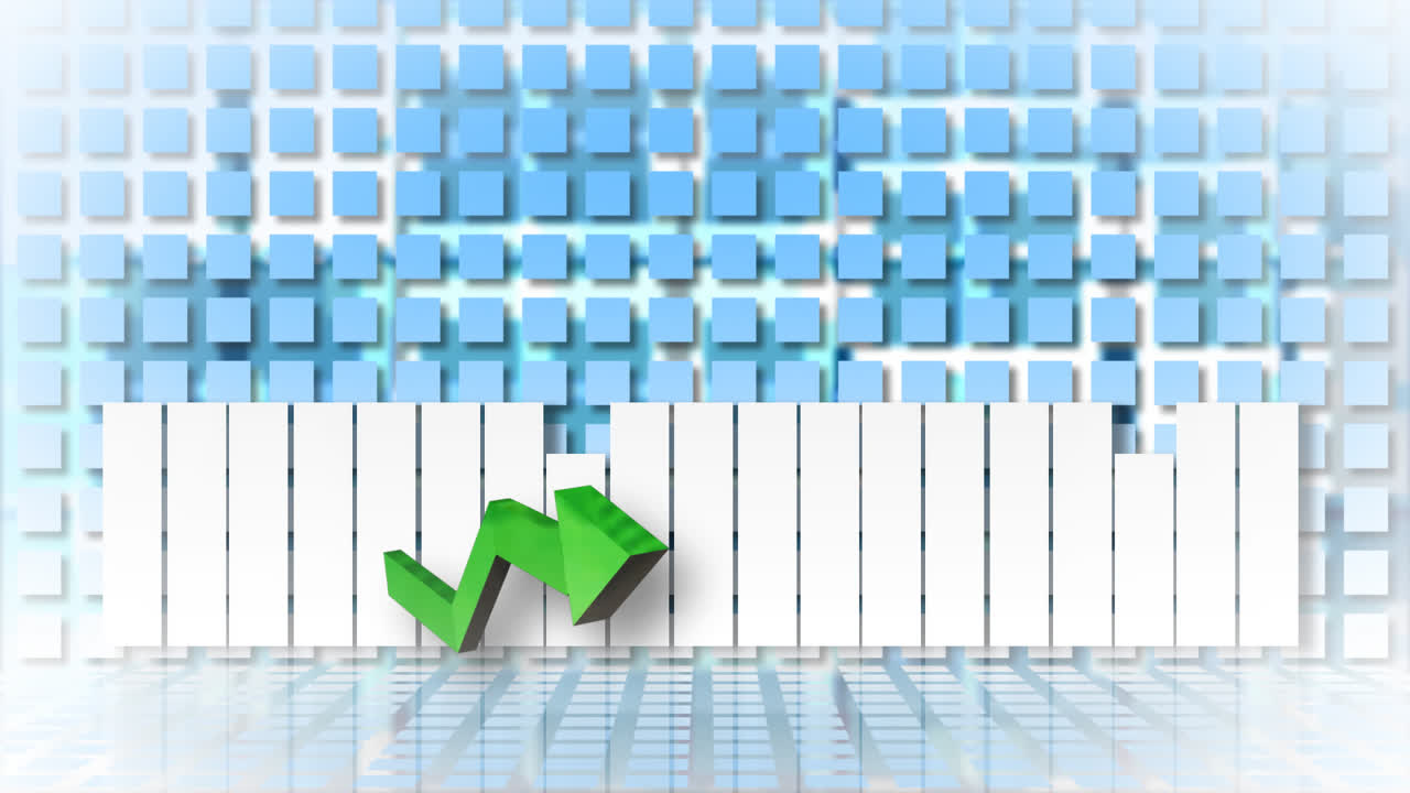 화살표의 애니메이션은 수익을 증가시니다. 주식 시장