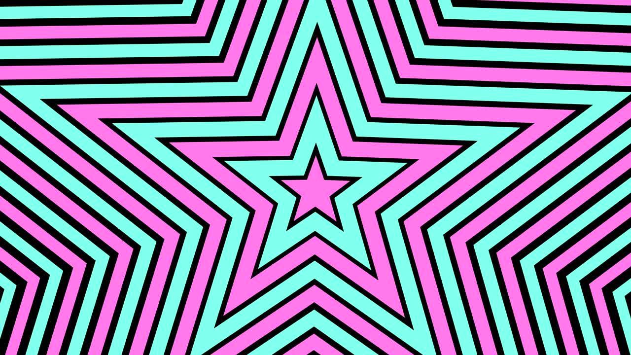 bucle estelar geométrico colorido forma en expansión fondo