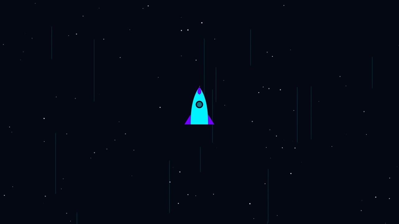 Animated Rocket Ship Flying Through Deep Space