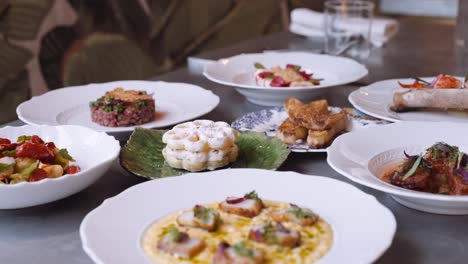 Set-table-in-an-Italian-restaurant-with-several-dinner-courses