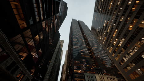 Looking-directly-up-at-the-skyline-of-the-financial-district