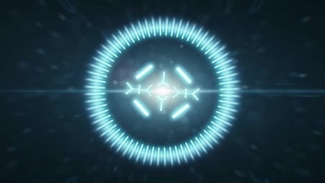 2d hud animation of a target with a background of anamorphic highlights