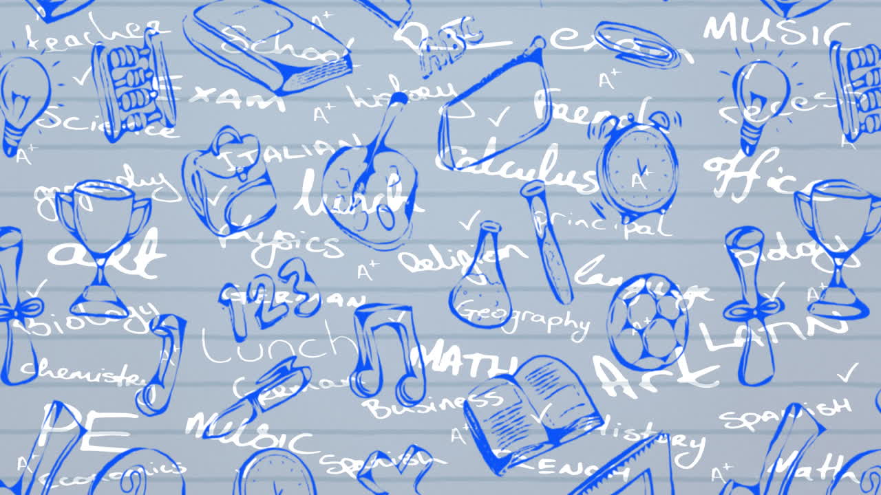 школьные концептуальные тексты против школьных концептуальных икон на белой линейной бумаге