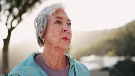 portrait of a healthy senior woman outdoors