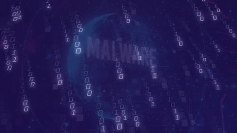animación del procesamiento de datos de codificación binaria en todo el mundo
