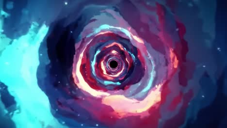 a vivid journey through an abstract spiral of colors and light, capturing the dynamic flow of artistic imagery in vibrant depths of an infinite tunnel