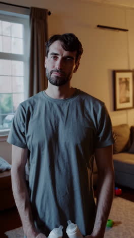 man in living room