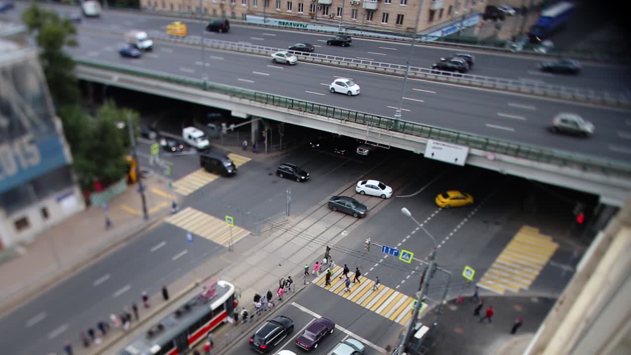 도시 교차로 미니어처 뷰