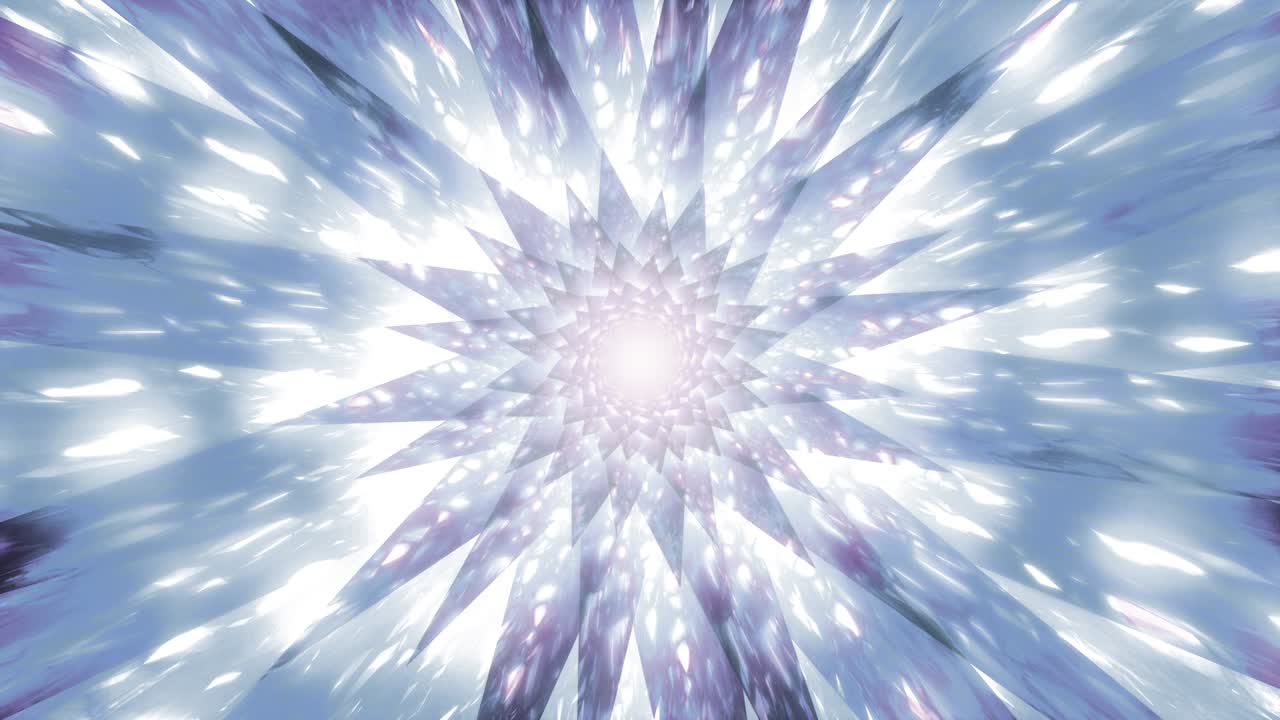 Abstract Glowing Star Shapes Beautiful Christmas Animation. Blue Spherical Loop Background