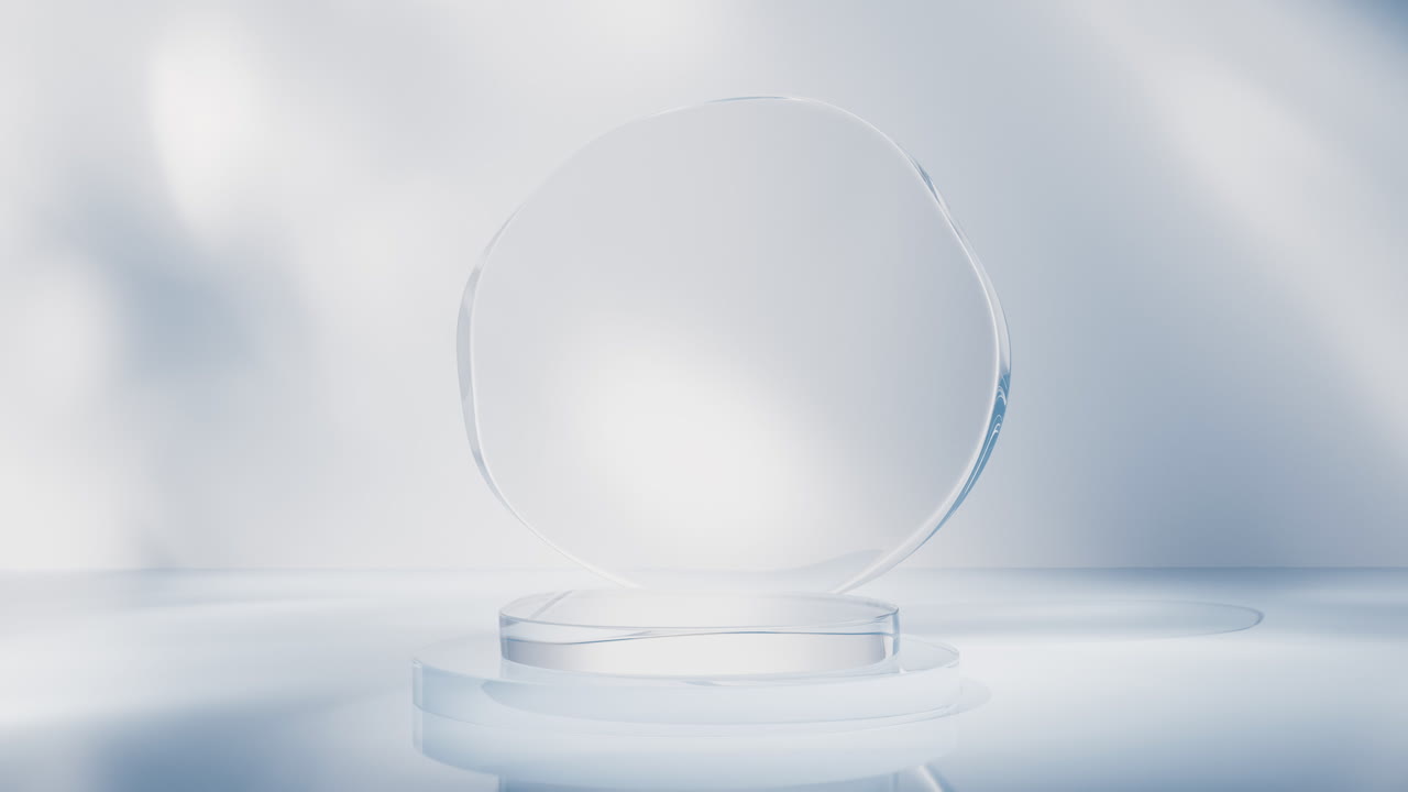 el fondo del escenario de vidrio transparente, renderización en 3d.
