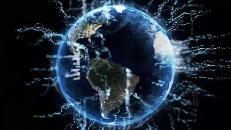 captivating images of the earth surrounded by dynamic energy streams representing data flow and global connectivity in a stunning visual representation of our planet